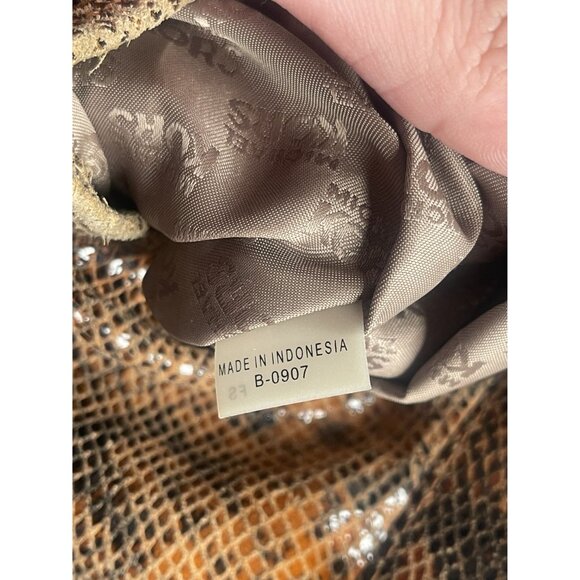 Michael Kors B-0907 Python Emboss Leather Satchel - Picture 6 of 8